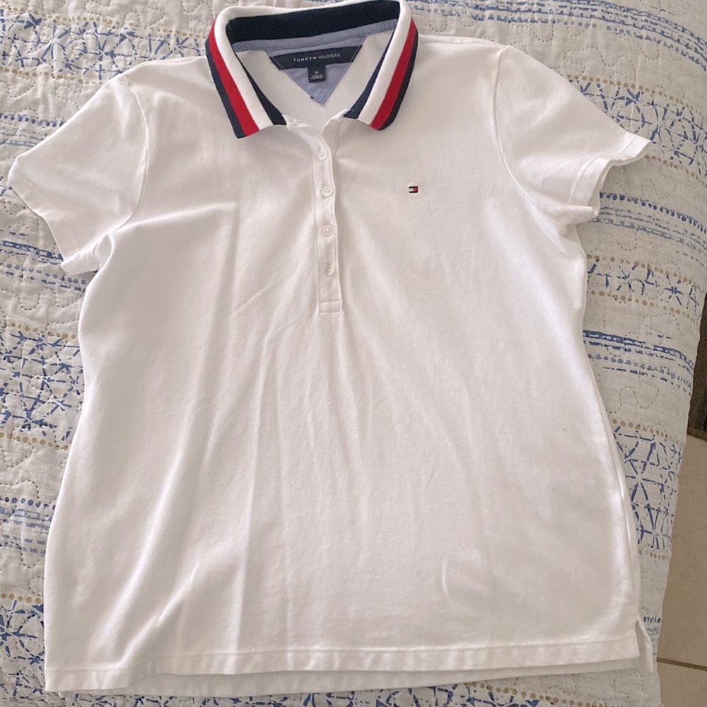 White Tommy Hilfiger Collar Shirt